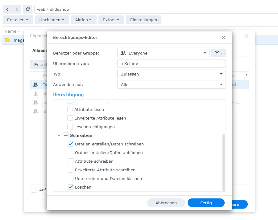 Installation auf dem NAS